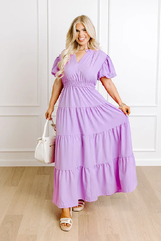 Soft Coral - Fleece Maxi Dresses for a Cozy FeelSimply Sweet Maxi Dress in Lavender Curves