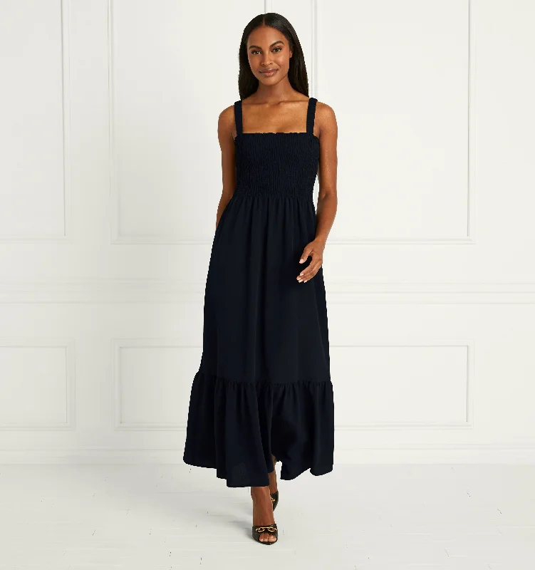 Royal Purple Maxi Dresses for a Regal AppearanceThe Anjuli Nap Dress - Black Crepe