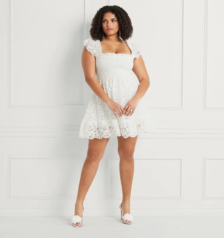 Maxi Dresses for Girlfriends' Get - togethersThe Lace Elizabeth Nap Dress - White Lace