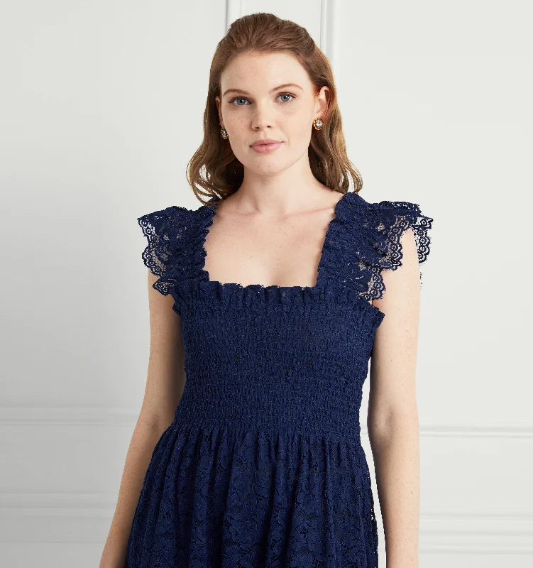Ultra - Long Floor - Length Maxi Dresses for Formal EventsThe Lace Ellie Nap Dress - Navy Lace