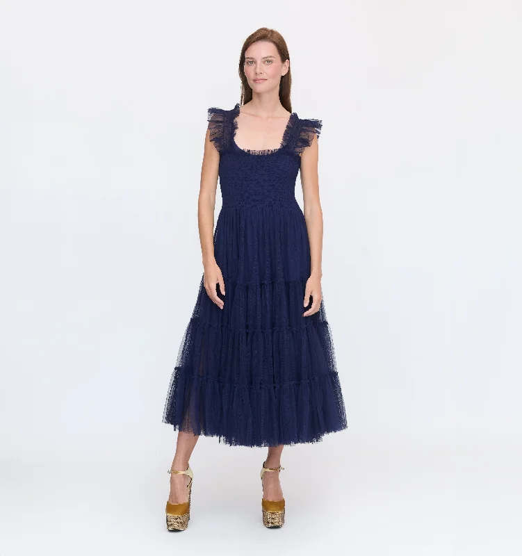 Maxi Dresses for Music Festivals with a Bohemian FlairThe Tulle Ellie Nap Dress  - Navy Tulle