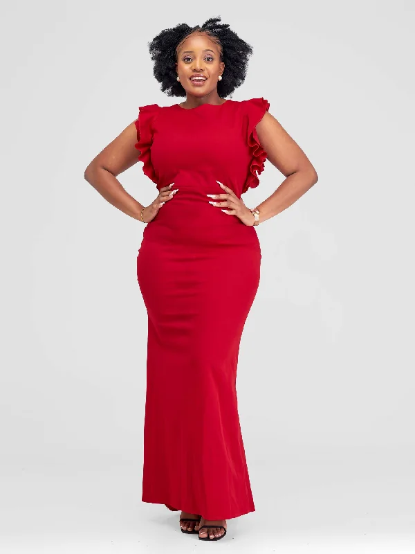 Sunny Yellow Maxi Dresses for a Cheerful LookTherose Empire Raffy Gown - Red