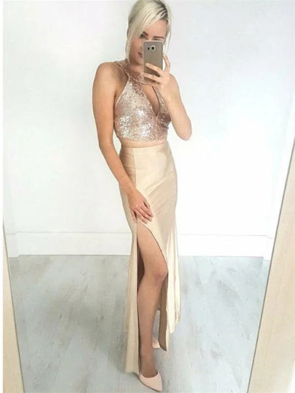 A Line Tulle Party Dresses for Ladies with Petite Figures2 Pieces Long Mermaid Prom Dresses, Sexy Sequin Evening Dresses A Line Tulle Party Dresses for Ladies with Petite Figures2 Pieces Long Mermaid Prom Dresses, Sexy Sequin Evening Dresses