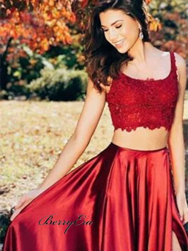Party Dresses with Tulle Overlay and Beaded Bodice and High Low Hem for Ladies' Dramatic and Graceful Look2 Pieces Red Lace Soft Satin Prom Dresses, Long Prom Dresses Party Dresses with Tulle Overlay and Beaded Bodice and High Low Hem for Ladies' Dramatic and Graceful Look2 Pieces Red Lace Soft Satin Prom Dresses, Long Prom Dresses