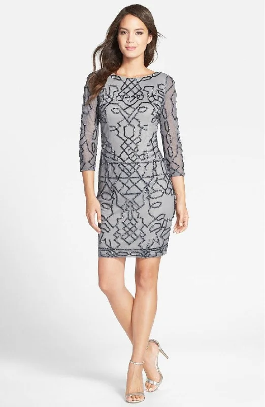 Polka Dot Party Dresses with Bow Accents for Ladies' Playful LookAdrianna Papell - Abstract Motif Sheath Dress 41911010
