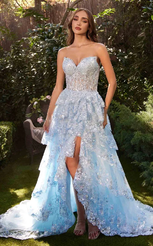 Party Dresses with Beaded Floral Wreath on the Bodice and High Low Hem for Ladies' Delicate and Dramatic LookAndrea and Leo A1305 Dress Party Dresses with Beaded Floral Wreath on the Bodice and High Low Hem for Ladies' Delicate and Dramatic LookAndrea and Leo A1305 Dress
