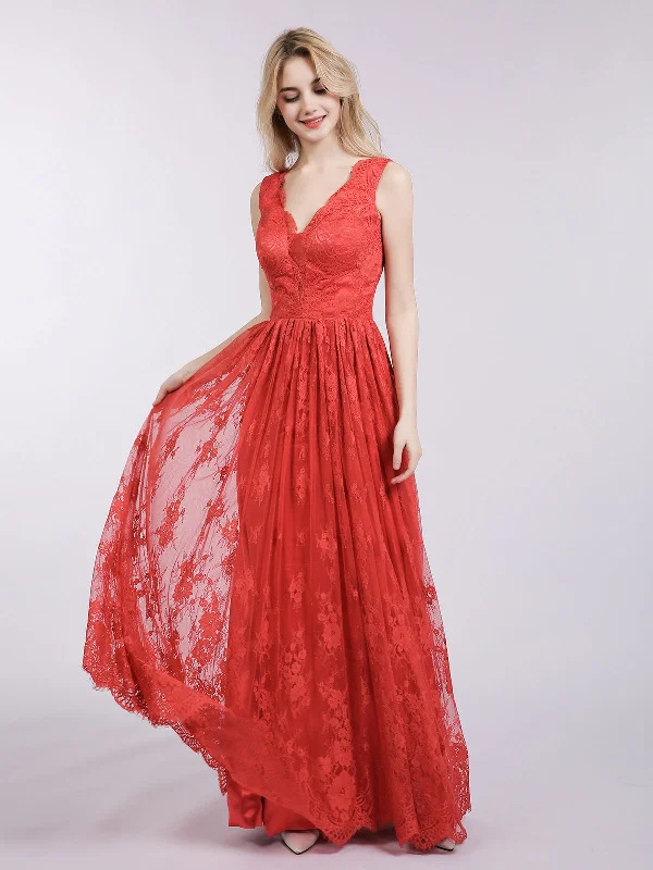 Party Dresses with Ruffled Sleeveless Top and Sequined Bodice and Tulle Skirt for Ladies' Dramatic and Glamorous LookLong Full Length Gown with V Neckline-Red Party Dresses with Ruffled Sleeveless Top and Sequined Bodice and Tulle Skirt for Ladies' Dramatic and Glamorous LookLong Full Length Gown with V Neckline-Red