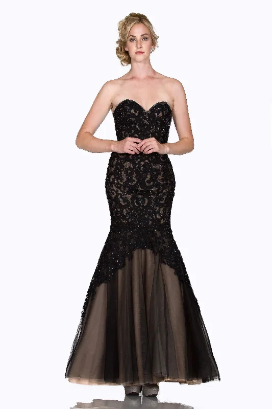 Party Dresses with Sheer Panels and Beaded Trim and Embroidered Paisley Patterns and Ruffled Hem for Ladies' Sultry and Exotic LookCinderella Divine - KC1701 Strapless Sweetheart Beaded Lace Mermaid Gown - 1 pc Royal In Size 8 Available Party Dresses with Sheer Panels and Beaded Trim and Embroidered Paisley Patterns and Ruffled Hem for Ladies' Sultry and Exotic LookCinderella Divine - KC1701 Strapless Sweetheart Beaded Lace Mermaid Gown - 1 pc Royal In Size 8 Available