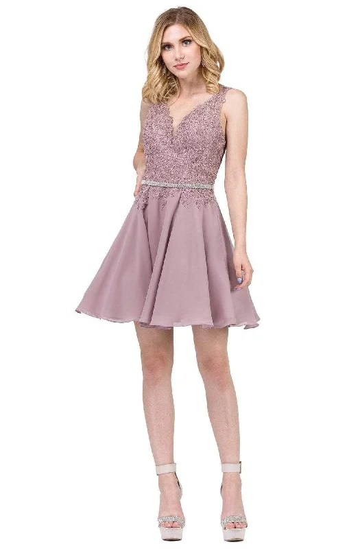 Party Dresses with Embroidered Tribal Patterns and Satin Sash for Ladies' Cultural and Stylish LookDancing Queen - 3011 Plunging V-Neck Lace Bodice Homecoming Dress Party Dresses with Embroidered Tribal Patterns and Satin Sash for Ladies' Cultural and Stylish LookDancing Queen - 3011 Plunging V-Neck Lace Bodice Homecoming Dress