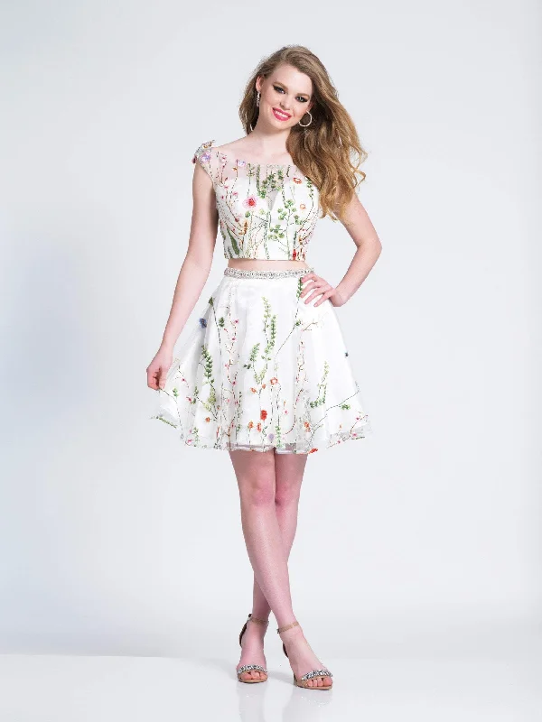 Party Dresses with Satin and Lace Trimmed Neckline and Ruffled Sleeves and Embroidered Skirt for Ladies' Sophisticated and Intricate LookDave & Johnny - Two Piece Floral Embroidered A-line Dress 3982 - 1 pc Ivory In Size 16 Available Party Dresses with Satin and Lace Trimmed Neckline and Ruffled Sleeves and Embroidered Skirt for Ladies' Sophisticated and Intricate LookDave & Johnny - Two Piece Floral Embroidered A-line Dress 3982 - 1 pc Ivory In Size 16 Available