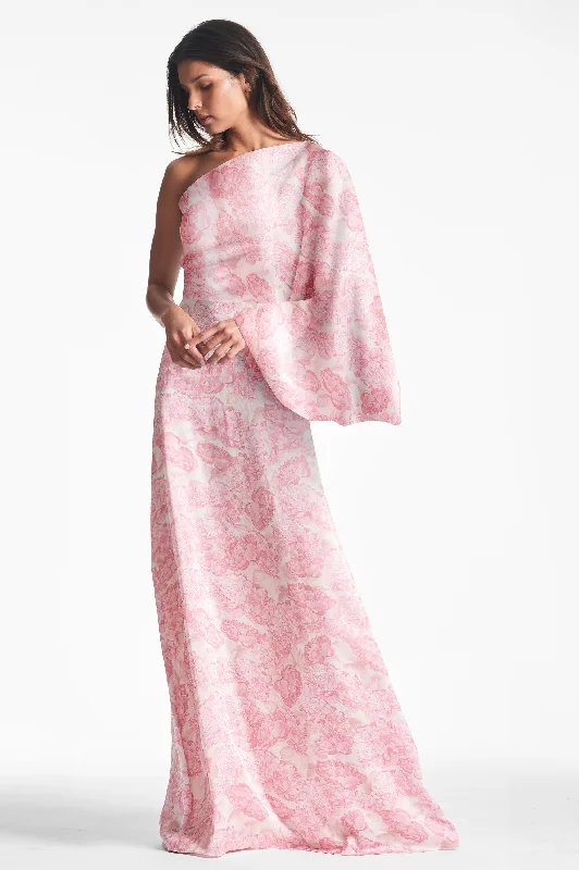 Halter Neck Party Dresses with Ruffled Hem for Ladies' Summer CelebrationsKEELY GOWN - ROUGE DAMASK ROSE Halter Neck Party Dresses with Ruffled Hem for Ladies' Summer CelebrationsKEELY GOWN - ROUGE DAMASK ROSE