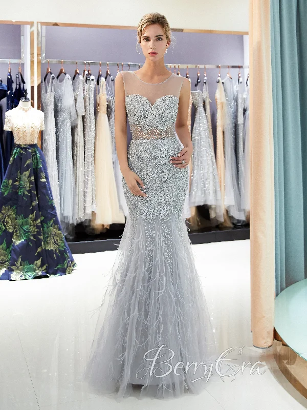 Party Dresses with Ruffled Sleeveless Top and Sequined Bodice and Tulle Skirt and Beaded Waistband for Ladies' Dramatic and Glamorous LookIllusion Light Grey Beaded Rhinestone Mermaid Prom Dresses, Sleeveless Newest Prom Dresses With feather, Long Prom Dresses, 2023 Prom Dresses Party Dresses with Ruffled Sleeveless Top and Sequined Bodice and Tulle Skirt and Beaded Waistband for Ladies' Dramatic and Glamorous LookIllusion Light Grey Beaded Rhinestone Mermaid Prom Dresses, Sleeveless Newest Prom Dresses With feather, Long Prom Dresses, 2023 Prom Dresses