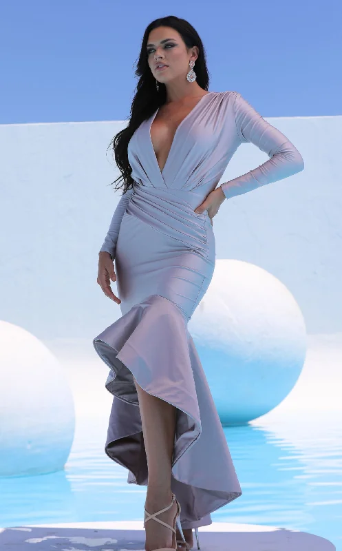 Party Dresses with Sequined Star Motifs and Sheer Sleeve for Ladies' Celestial and Elegant LookJessica Angel 319 Dress Party Dresses with Sequined Star Motifs and Sheer Sleeve for Ladies' Celestial and Elegant LookJessica Angel 319 Dress