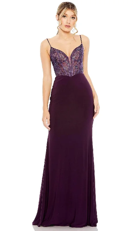 Party Dresses with Embroidered Tribal Patterns and Satin Sash and Beaded Waistband for Ladies' Cultural and Glamorous LookMac Duggal 50709 - Sweetheart Mesh Evening Gown