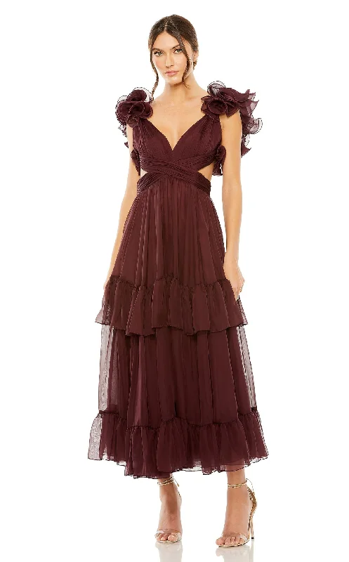 Party Dresses with Embroidered Birds and Sequined Floral Motifs and Satin and Lace Combo for Ladies' Nature Inspired and Romantic LookMac Duggal 68643 Dress Party Dresses with Embroidered Birds and Sequined Floral Motifs and Satin and Lace Combo for Ladies' Nature Inspired and Romantic LookMac Duggal 68643 Dress