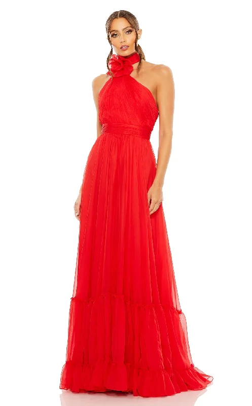 Party Dresses with Satin and Lace Trimmed Neckline and Ruffled Sleeves for Ladies' Sophisticated and Girly LookMac Duggal A68209 Dress Party Dresses with Satin and Lace Trimmed Neckline and Ruffled Sleeves for Ladies' Sophisticated and Girly LookMac Duggal A68209 Dress