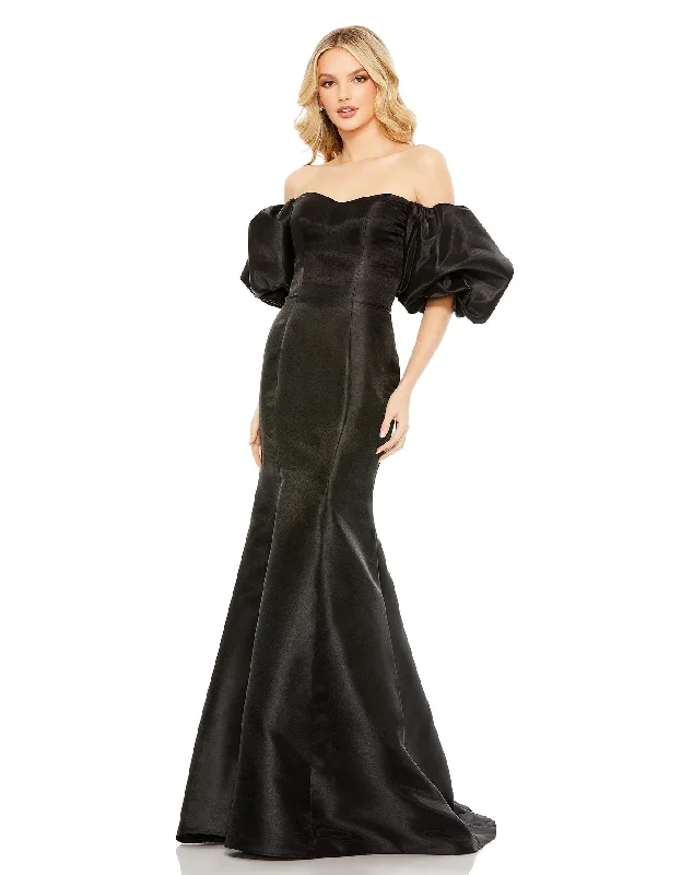 Party Dresses with Satin Trimmed Collar and Bow Back and Embroidered Skirt and Sequined Bodice for Ladies' Classic and Glamorous LookMac Duggal Dress 50677 Party Dresses with Satin Trimmed Collar and Bow Back and Embroidered Skirt and Sequined Bodice for Ladies' Classic and Glamorous LookMac Duggal Dress 50677