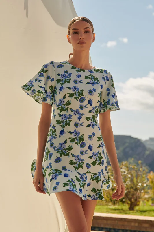 Sheath Style Velvet Party Dresses for Ladies' Evening GalasMagnolis Floral Flouncy Mini Dress Sheath Style Velvet Party Dresses for Ladies' Evening GalasMagnolis Floral Flouncy Mini Dress