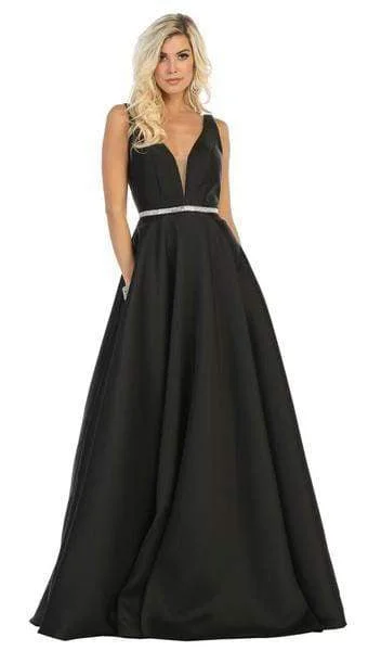 One Shoulder Party Dresses with Lace Overlay for Ladies' Sophisticated AppealMay Queen - Illusion Plunging Neck Sleeveless Satin A-Line Gown MQ1683 One Shoulder Party Dresses with Lace Overlay for Ladies' Sophisticated AppealMay Queen - Illusion Plunging Neck Sleeveless Satin A-Line Gown MQ1683