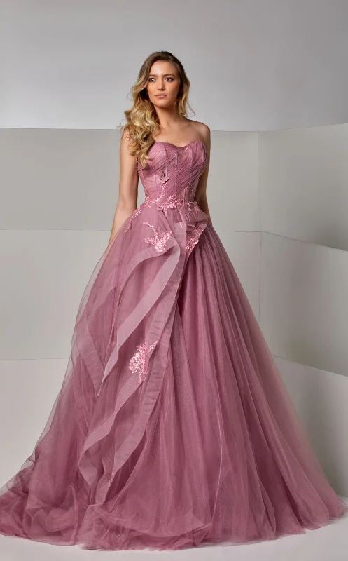 Party Dresses with Beaded Waistbands and Tiered Skirts for Ladies' Glamorous and Voluminous LookModessa Couture M20226 Dress Party Dresses with Beaded Waistbands and Tiered Skirts for Ladies' Glamorous and Voluminous LookModessa Couture M20226 Dress
