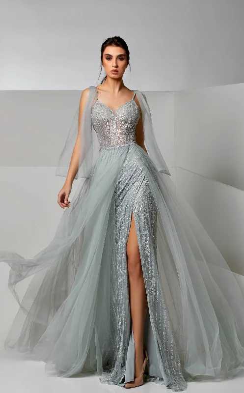 Party Dresses with Sequined Fringe and Tulle Overlay for Ladies' Dazzling and Playful LookModessa Couture M20231 Dress Party Dresses with Sequined Fringe and Tulle Overlay for Ladies' Dazzling and Playful LookModessa Couture M20231 Dress