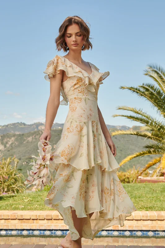 Party Dresses with Satin Trimmed Collar and Bow Back and Embroidered Skirt for Ladies' Classic and Intricate LookOnce Upon a Time Ruffle Tiered Sinclair Midi Dress Party Dresses with Satin Trimmed Collar and Bow Back and Embroidered Skirt for Ladies' Classic and Intricate LookOnce Upon a Time Ruffle Tiered Sinclair Midi Dress