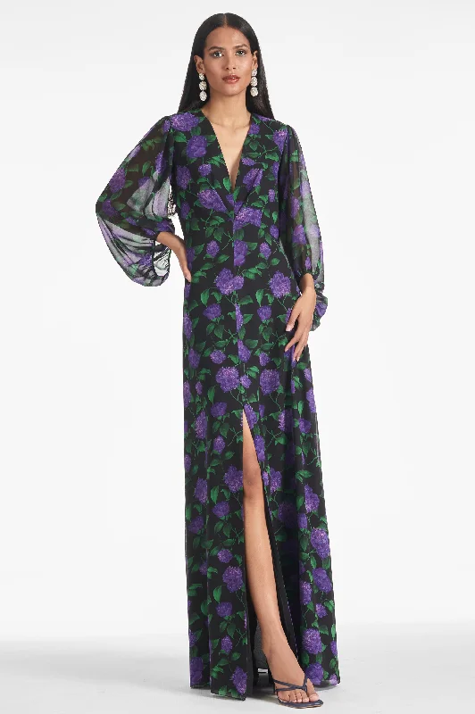Party Dresses with Sequined Hearts and Ruffled Hem and Satin and Lace Combo and Bow at the Waist for Ladies' Romantic and Sweet LookJENNY GOWN - VIOLET GARDEN Party Dresses with Sequined Hearts and Ruffled Hem and Satin and Lace Combo and Bow at the Waist for Ladies' Romantic and Sweet LookJENNY GOWN - VIOLET GARDEN