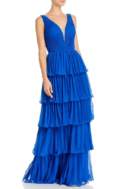Mesh Paneled Party Dresses with Beaded Appliques for Ladies' Modern EdgeRoyal Blue Prom Dresses with Pleat Layered Chiffon Skirt Mesh Paneled Party Dresses with Beaded Appliques for Ladies' Modern EdgeRoyal Blue Prom Dresses with Pleat Layered Chiffon Skirt