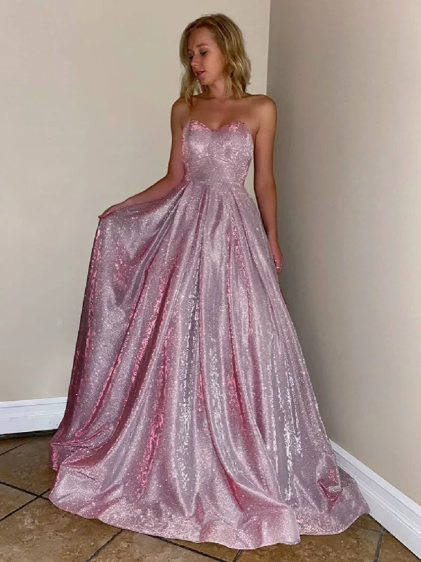 Organza Party Dresses with Sparkly Appliques for Ladies' Delicate and Dreamy LookSweetheart Long A-line Pink Shemmering Prom Dresses, Lovely Prom Dresses, 2020 Prom Dresses Organza Party Dresses with Sparkly Appliques for Ladies' Delicate and Dreamy LookSweetheart Long A-line Pink Shemmering Prom Dresses, Lovely Prom Dresses, 2020 Prom Dresses