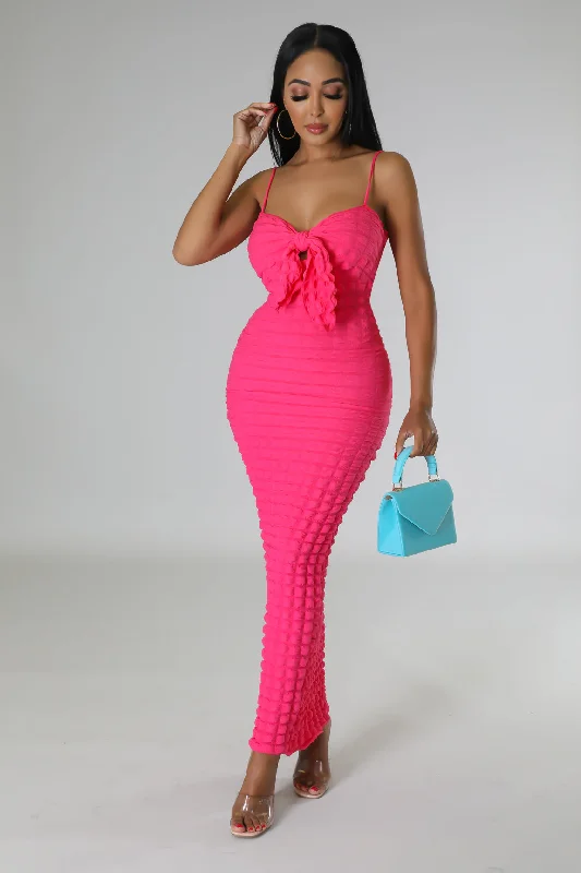 Tiered midi dress for a voluminous and feminine lookBubbly Drinks Dress