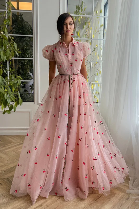 Wrap - style midi dress with a customizable fitCherry Cupcake Gown