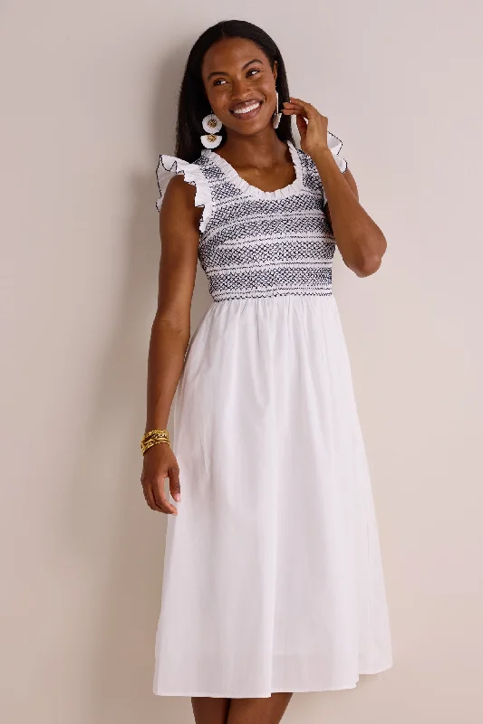 Midi dress for petite body types with proportionate sizingClaire Dress