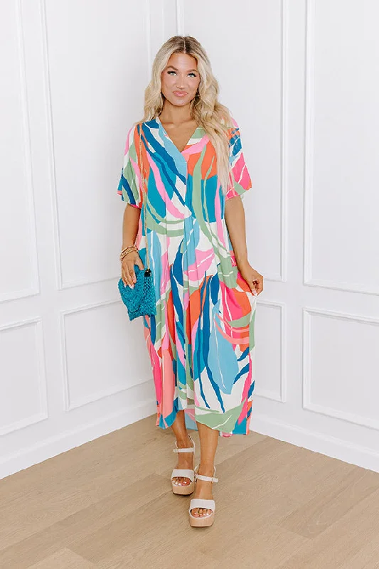 Midi dress for a church service in a more relaxed and modern churchCoastal Breeze Linen-Blend Caftan Midi