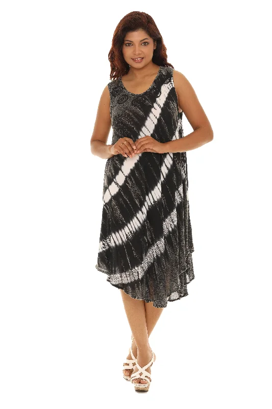 90s - inspired grunge midi dress with a casual and edgy lookTie Dye Midi Rayon Sundress