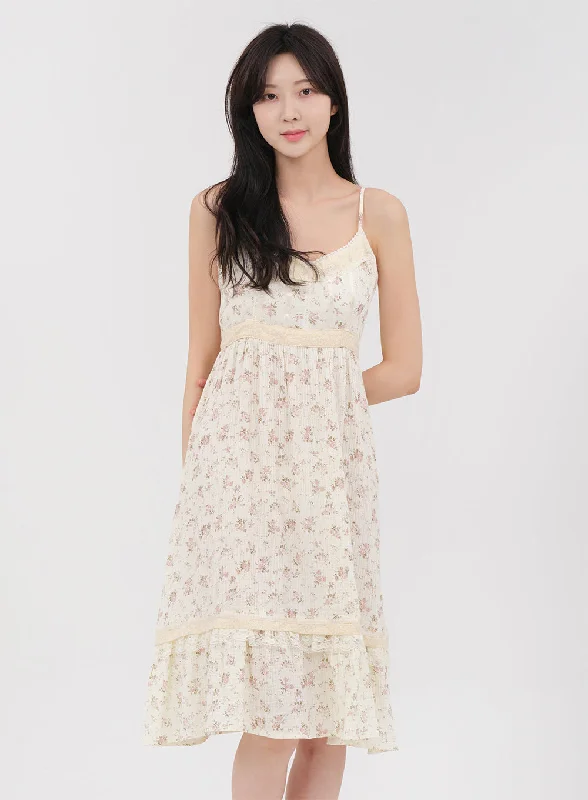 Wrap - around midi dress for a flattering and adjustable fitFeminine Summer Back Ribbon Midi Dress OA04