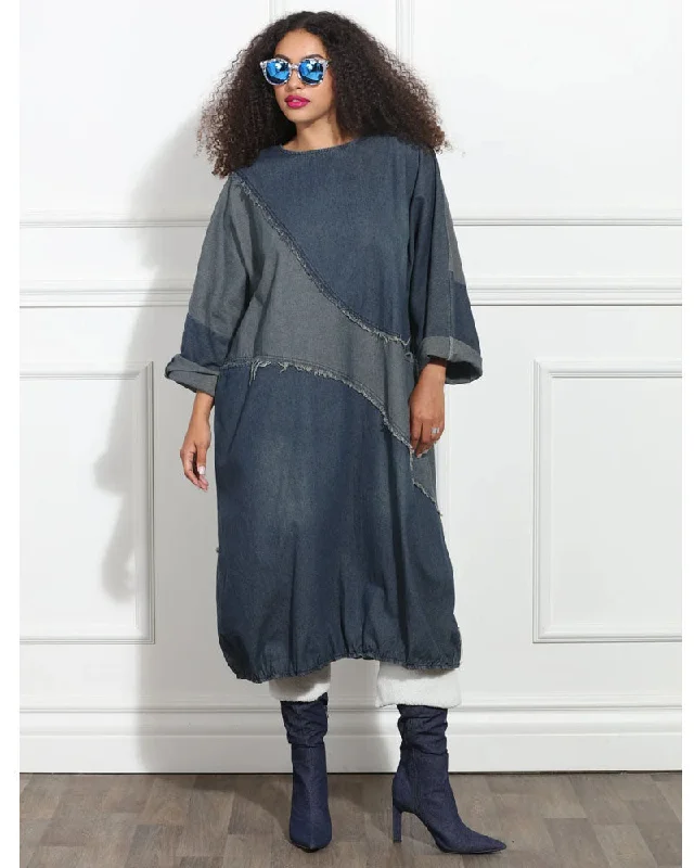 Striped cotton midi dress for a classic and timeless lookIn the Mix Denim Dress