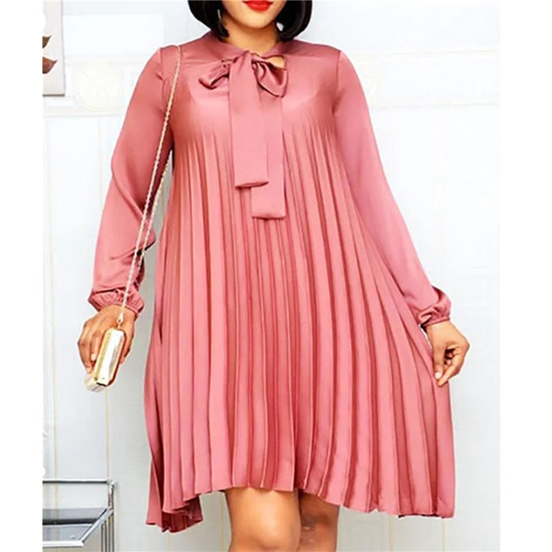 Cold - shoulder midi dress for a trendy and modern styleAmy Fashion - Long Lantern Sleeves Knee Length Fashion Dresses