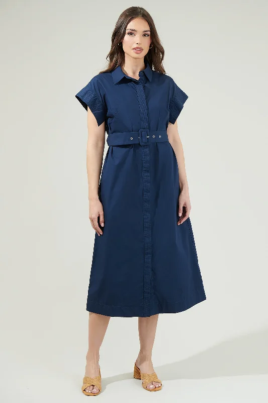 Midi dress for a church service in a more relaxed and modern churchLorelei Button Down Midi Dress