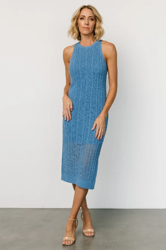 Midi dress for a night out at a club or partyNalani Knit Tank Dress | Blue