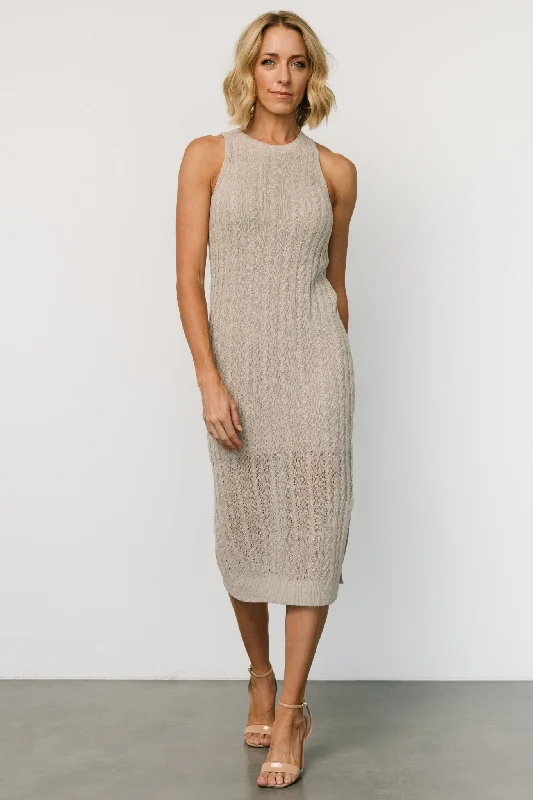 Collared midi dress for a more formal and put - together lookNalani Knit Tank Dress | Stone