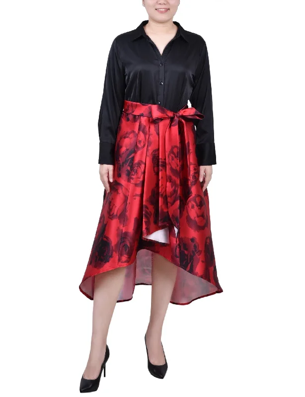 Red Black Floral Black