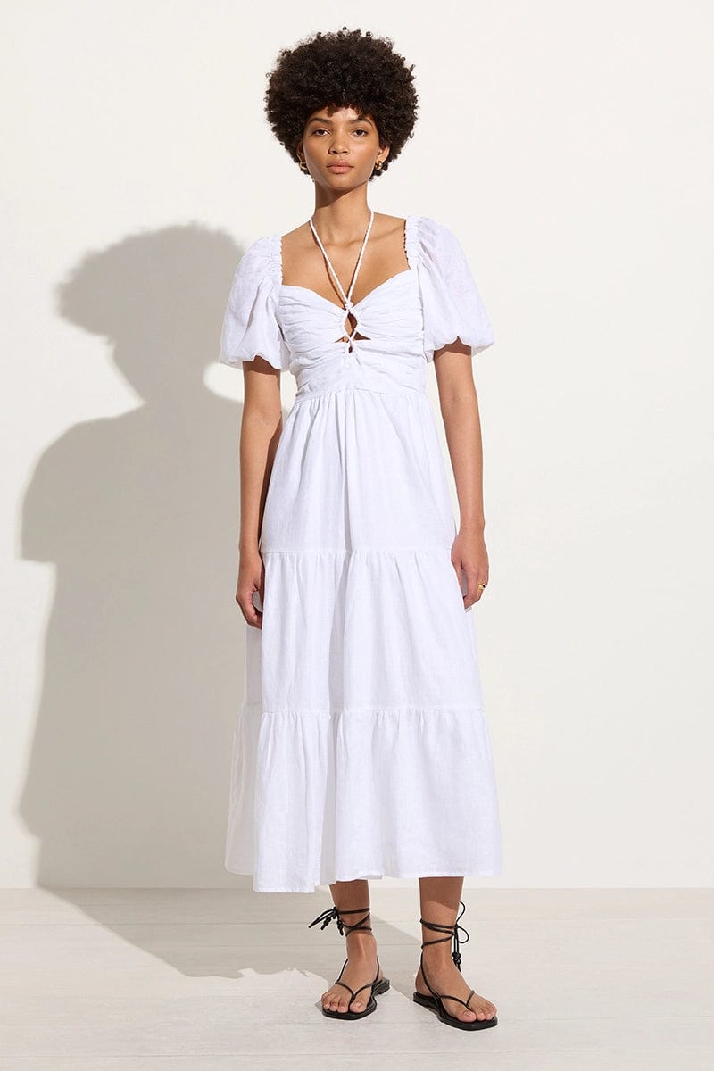 Wrap - style midi dress with a customizable fitPalacio Midi Dress White - Final Sale