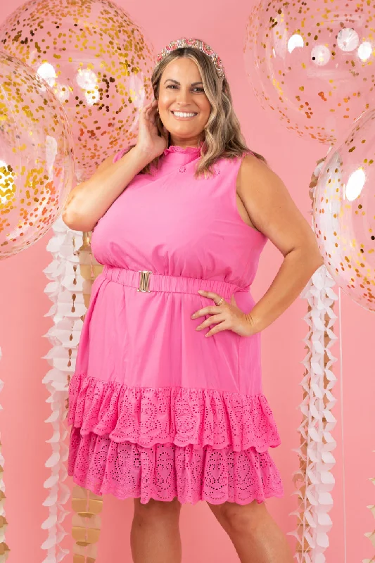 Midi dress for a photoshoot to create a stylish and memorable lookCora Dress Pink