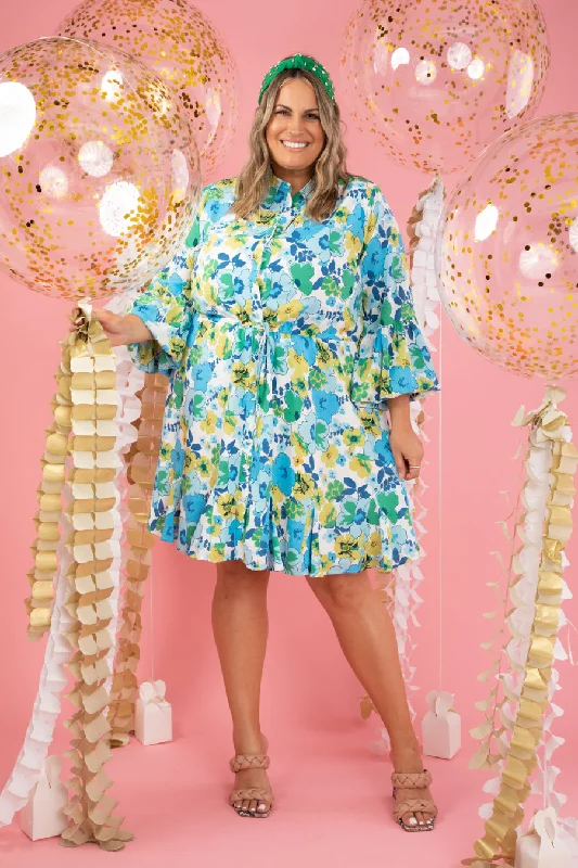 Midi dress for a business - casual setting when paired with a blazerSky Dress