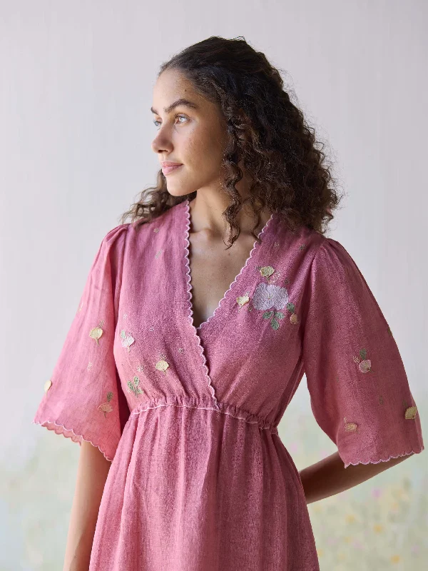 Midi dress for a barbecue with friends and familyRosette Wrap Dress